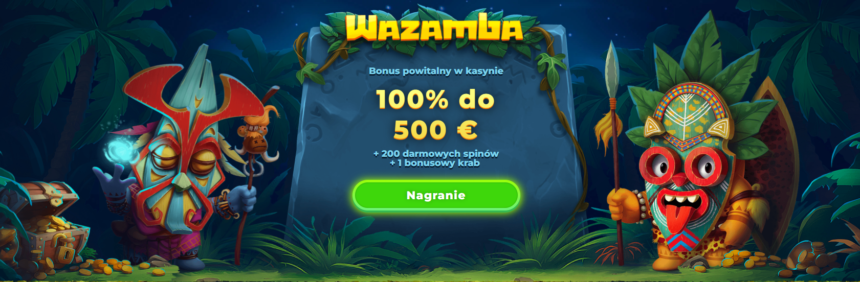 Wazamba Casino - Odbierz bonus 200 darmowych spinów